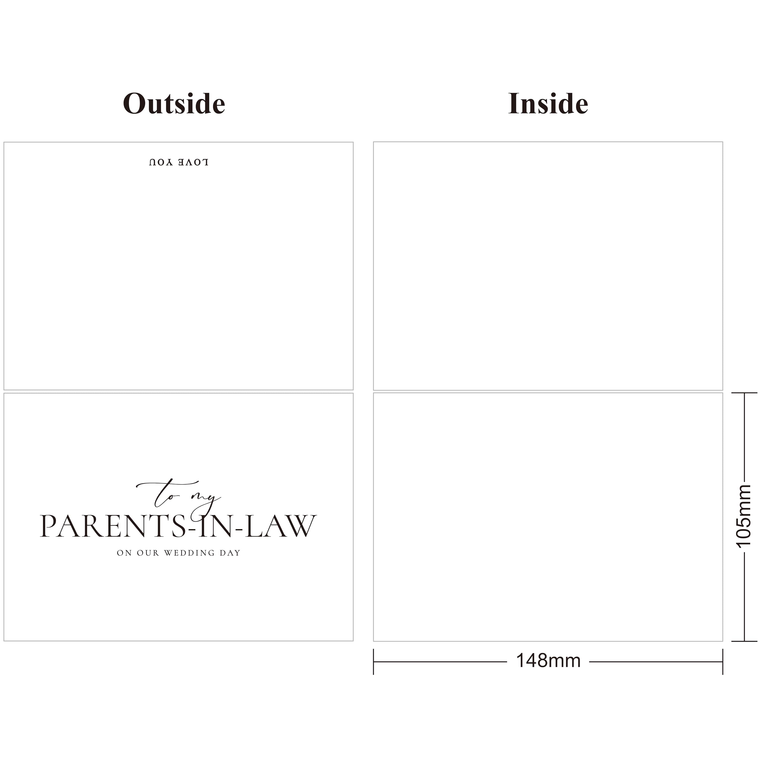 LADY&HOME To My Parents-in-law on Wedding Day Card, A1:Parents-in-law, 4”x 6” - Image 2