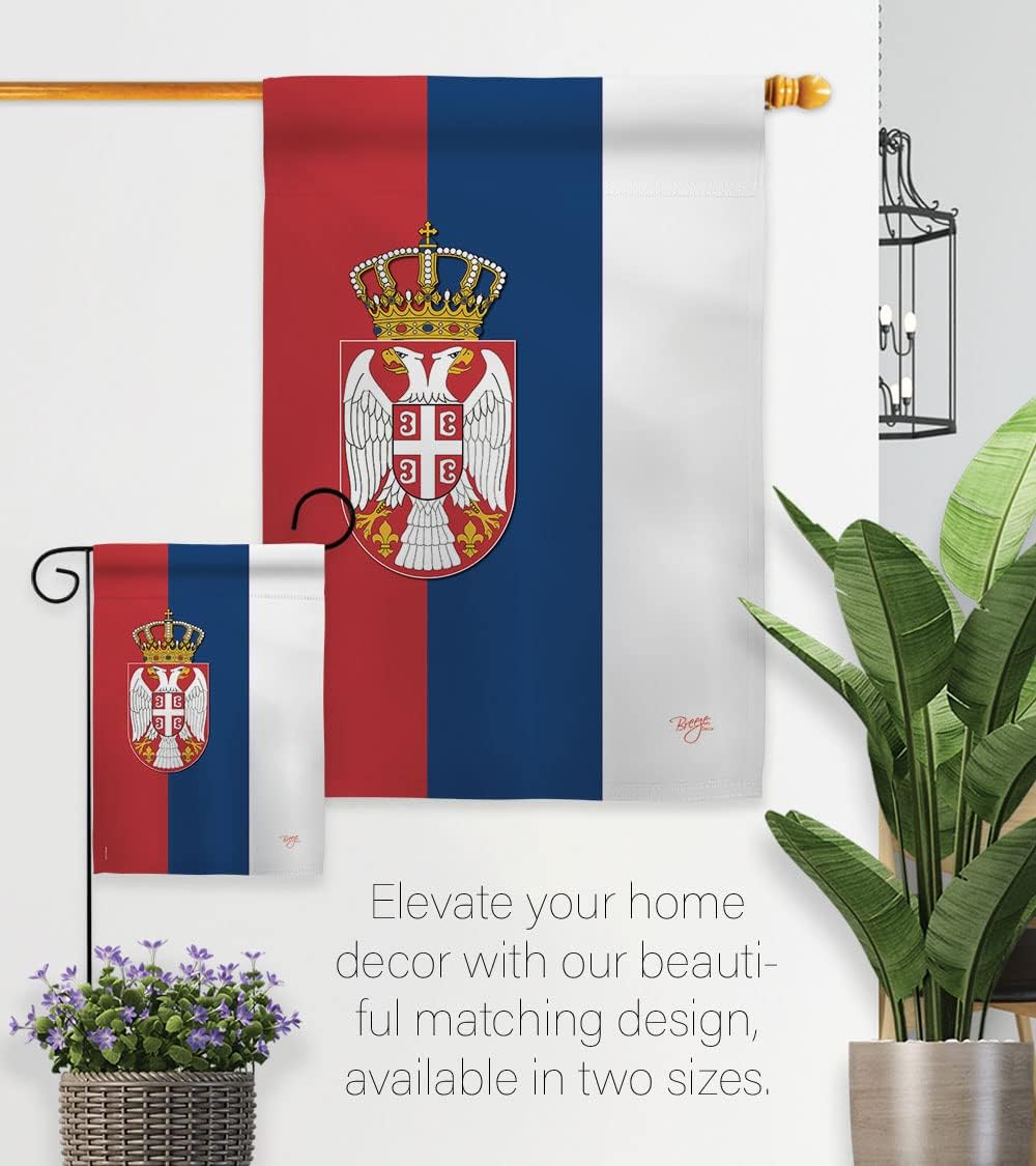 Breeze Decor G158107 Serbia Flags of the World Nationality Impressions Decorative Vertical Garden Flag 13" x 18.5" Printed In USA Multi-Color