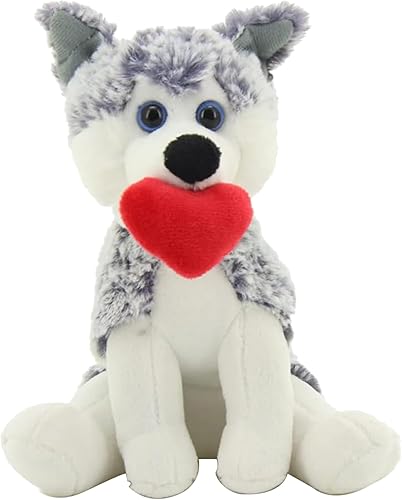 Made By Aliens Lindo juguete de peluche para cachorros, peluche suave para novia, viene con corazón rojo para niñas en el día de San Valentín, 8
