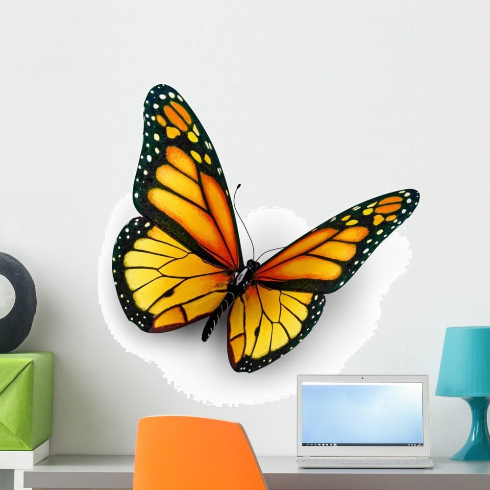 Wallmonkeys Butterfly White Wall Decal Peel and Stick Graphic (24 in W x 21 in H) WM362106