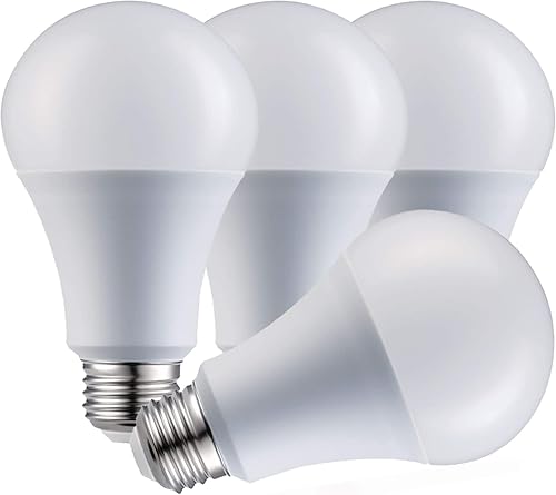 Bombillas LED A19  Base E26, 60 W, 800 lúmenes, iluminación blanca cálida de 2700 K  Regulable, ahorro de energía en interiores y exteriores para el