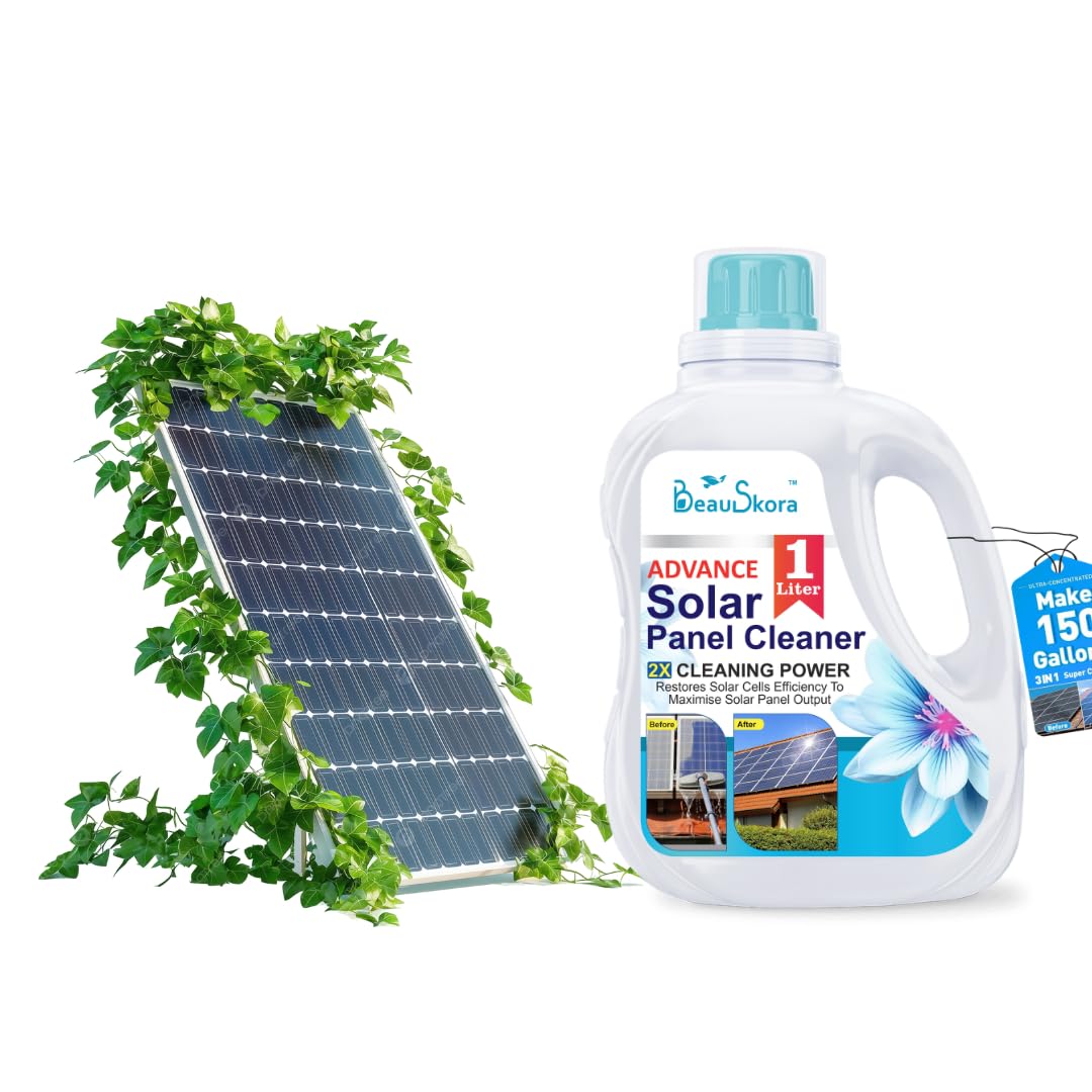 Beauskora Heavy Stain Remover (1 Liter) 1:50 Concentrate Liquid | Removes Hard Stains, Cement, Paint, Water Spots, Dirt. | Helps to Increase Power Output | Eco Frendly | Cleans Upto 100 Panels-picture-30