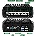 6X Intel I225 2.5G Ethernet Netgate Firewall Appliance Micro PC Intel Quad Core Fanless Mini Computer Barebone No Ram No SSD VPN Router Support OPNsense/ESXi/Openwrt/Centos 2xDDR4 HDMI AES-NI