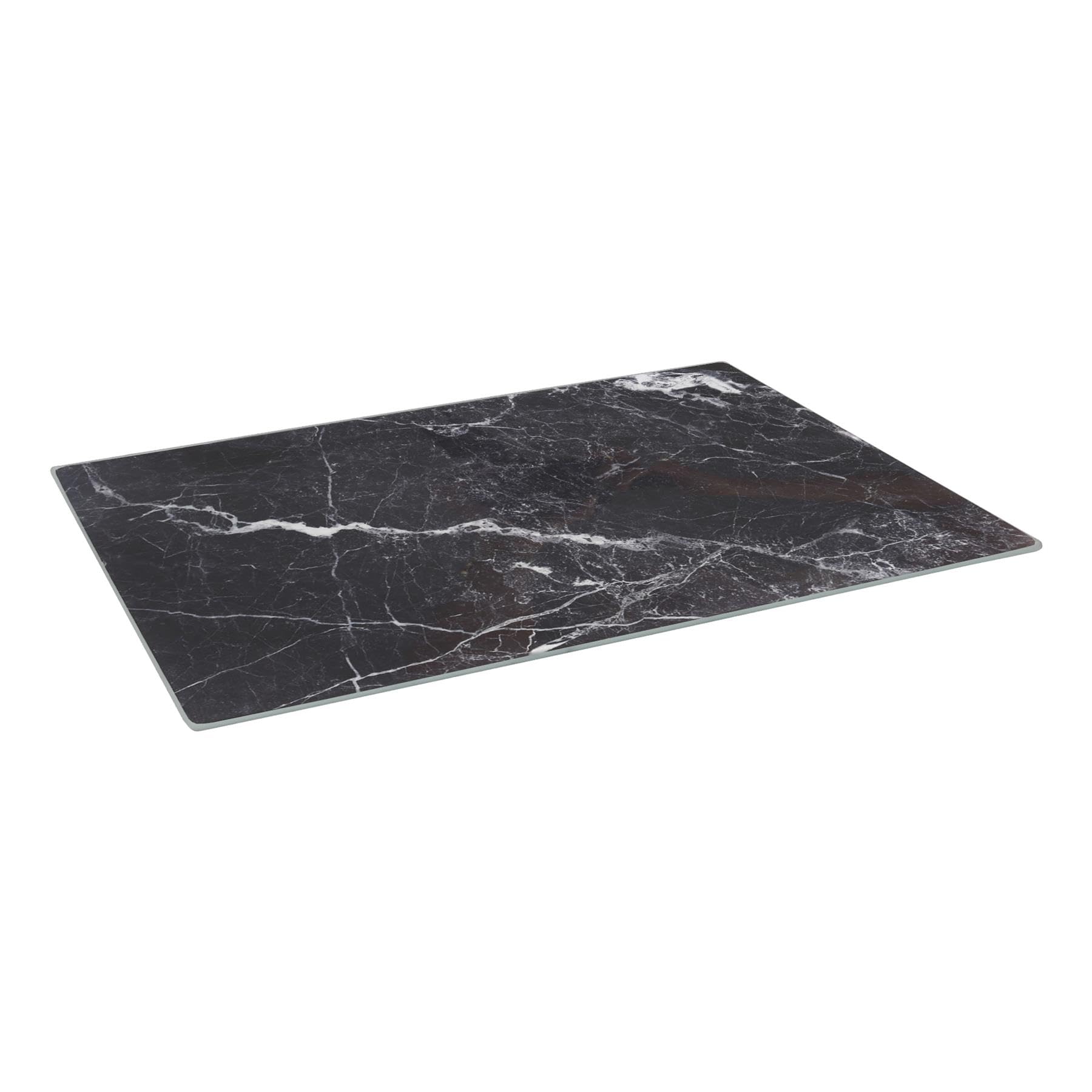 Harbour Housewares Rectangle Glass Chopping Board - 40cm x 30cm - Black Marble - 1x Tempered Heat-Resistant Home Kitchen Worktop Saver Hob Cooker Stove Top Surface Protector Cover Cutting Boards
