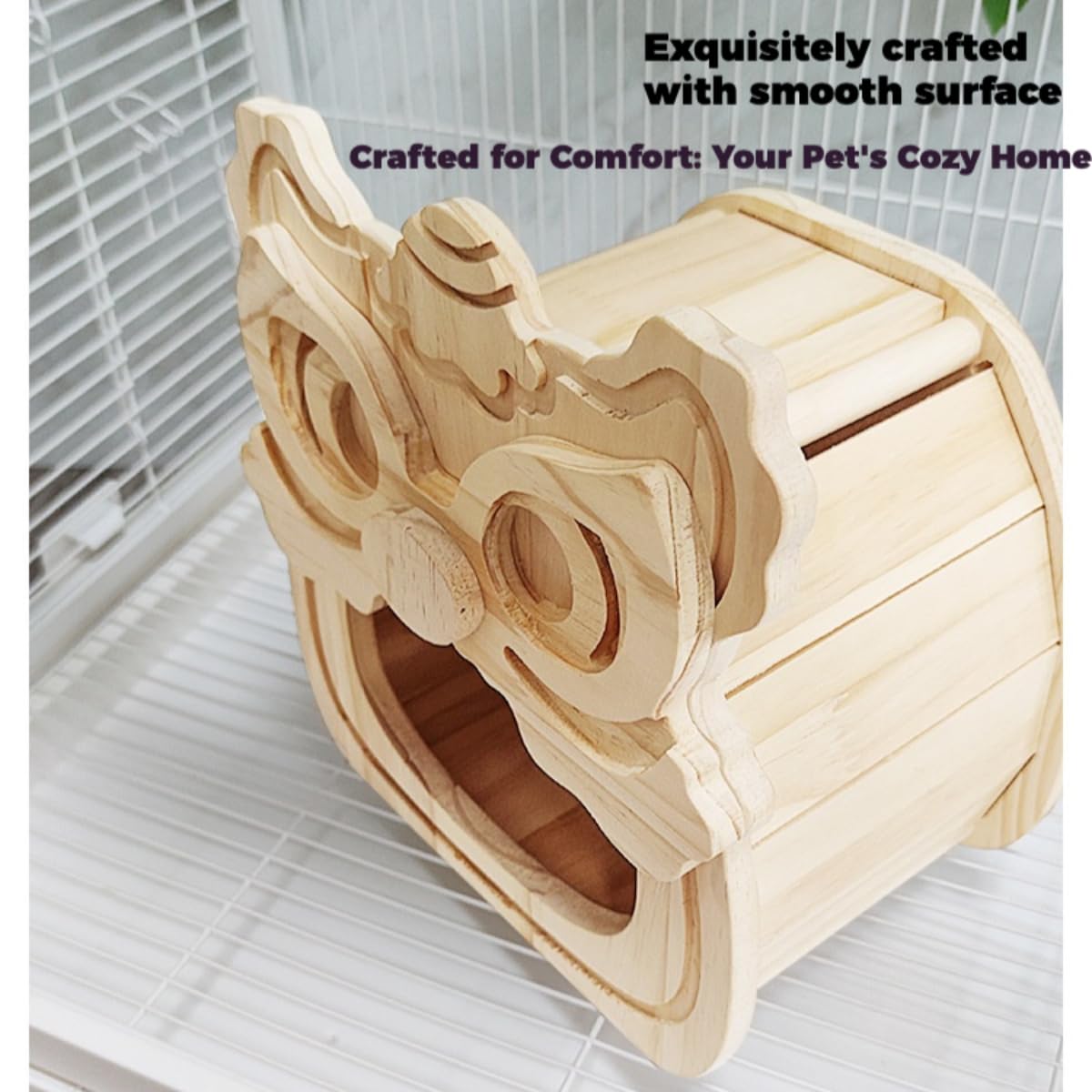 Chinchilla Hideout - Escondite de madera natural para chinchilla, ardilla, azúcar, planeadores