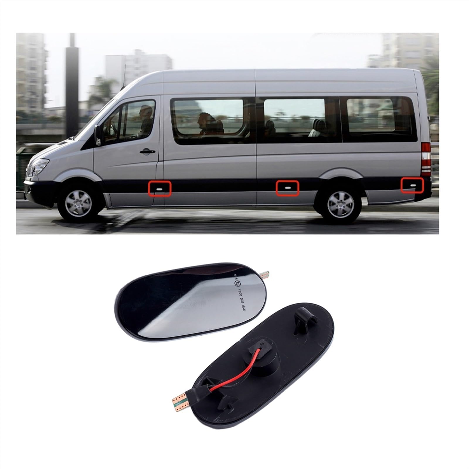 Elevador Modificado, Ahumado Brillante, Negro, Amarillo, Azul y Amarillo, Blanco y Amarillo. Luz de señal de Giro LED dinámica, luz Intermitente secuencial en el Espejo retrovisor