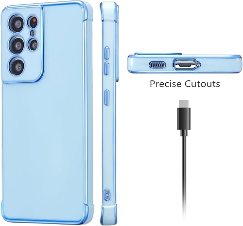 Miniatura 2 de RALEAVO Funda para Samsung Galaxy S21 Ultra, cubierta de lujo con revestimiento de lujo, delgada, ligera, brillante, carcasa para teléfono, TPU