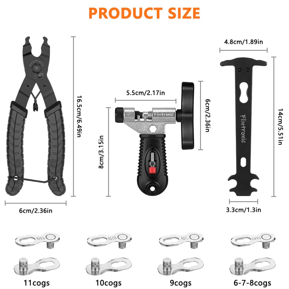 flintronic Bike Chain Tools Set, 4-in-1 Cycling Chain Tool Kit - Image 2