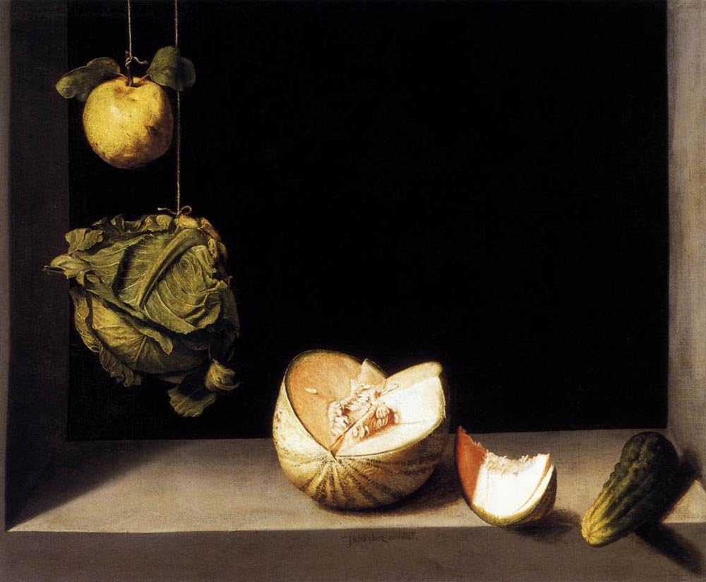 StillLife with Quince, Cabbage, Melon and Cucumber by Juan Sanchez Cotan 20 StillLife with Quince, Cabbage, Melon and Cucumber by Juan Sanchez Cotan 20