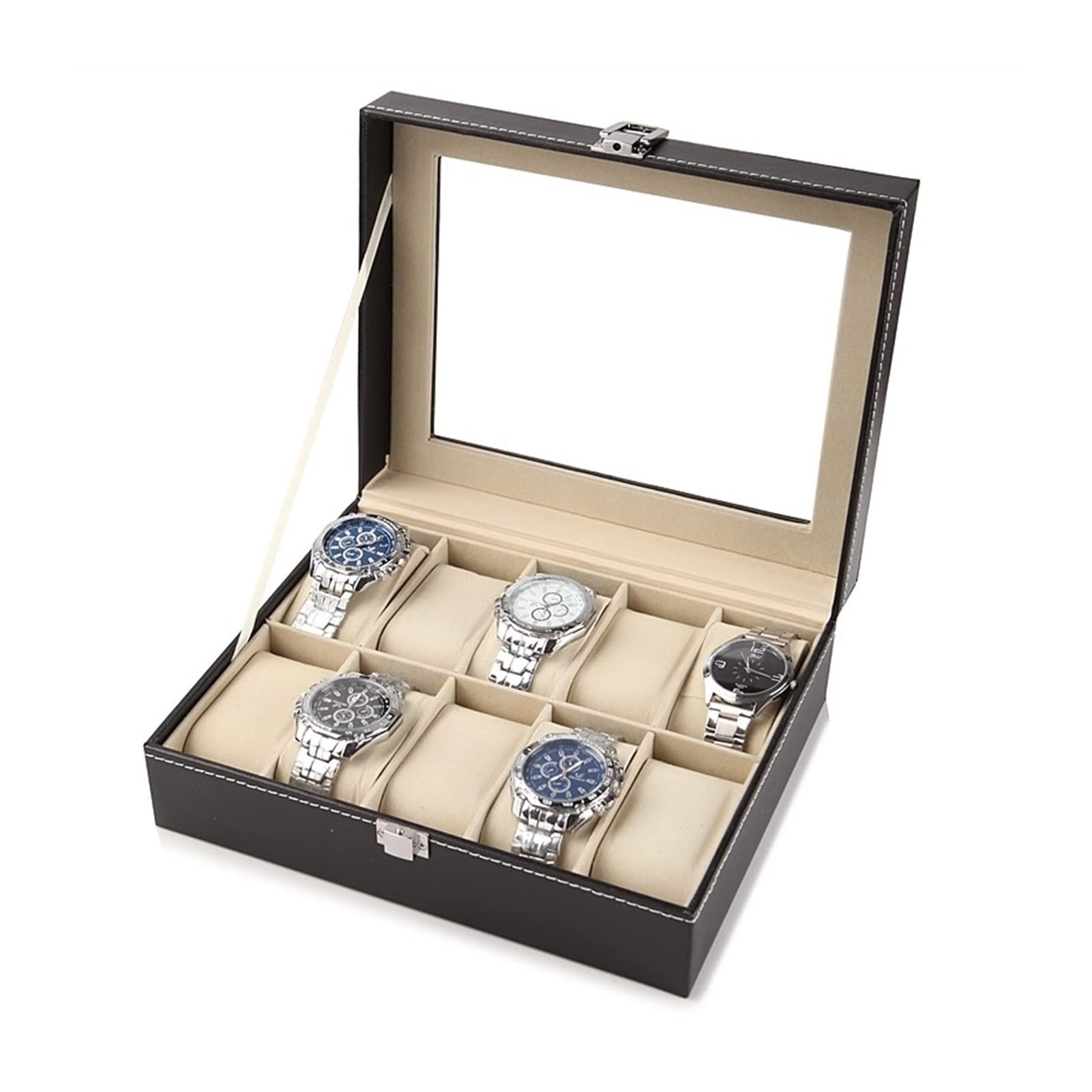 Présentoir cas boîtes à bijoux montre | Finies les rayures organisateur montre en cuir