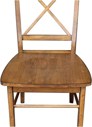 Miniatura 7 de International Concepts - Juego de dos sillas de comedor con respaldo en X, color nuez