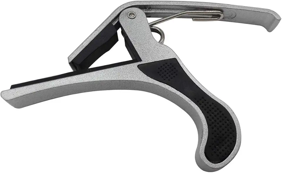 Capotraste Dolphin para Violão e Guitarra 10697 com Haste Longa, Prata