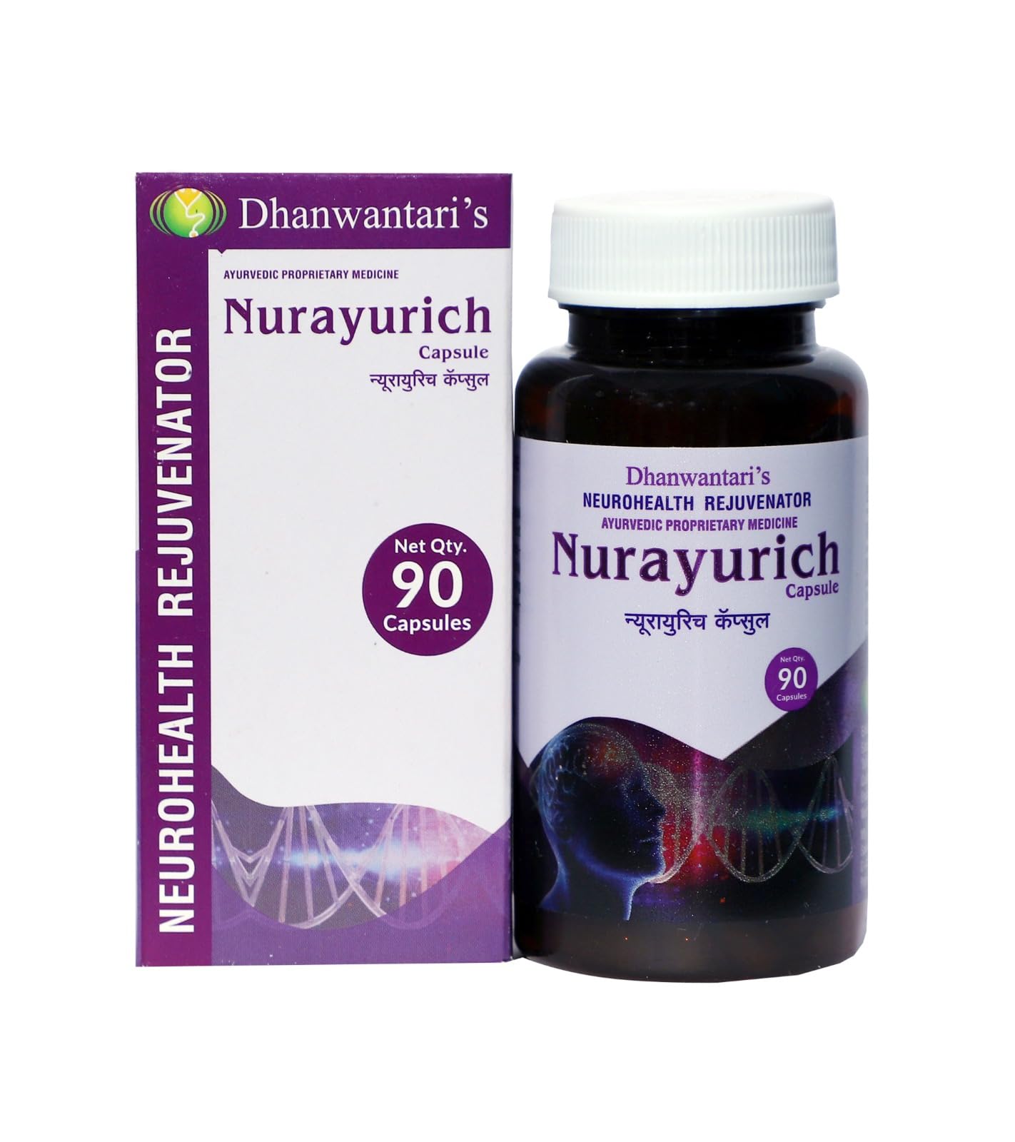 Dhanwantari Nurayurich 90 Capsules And Free Deb Health Grow Sea OmegaRich Omega-3 1000mg Softgel 60 Capsuls (Pack of 2)