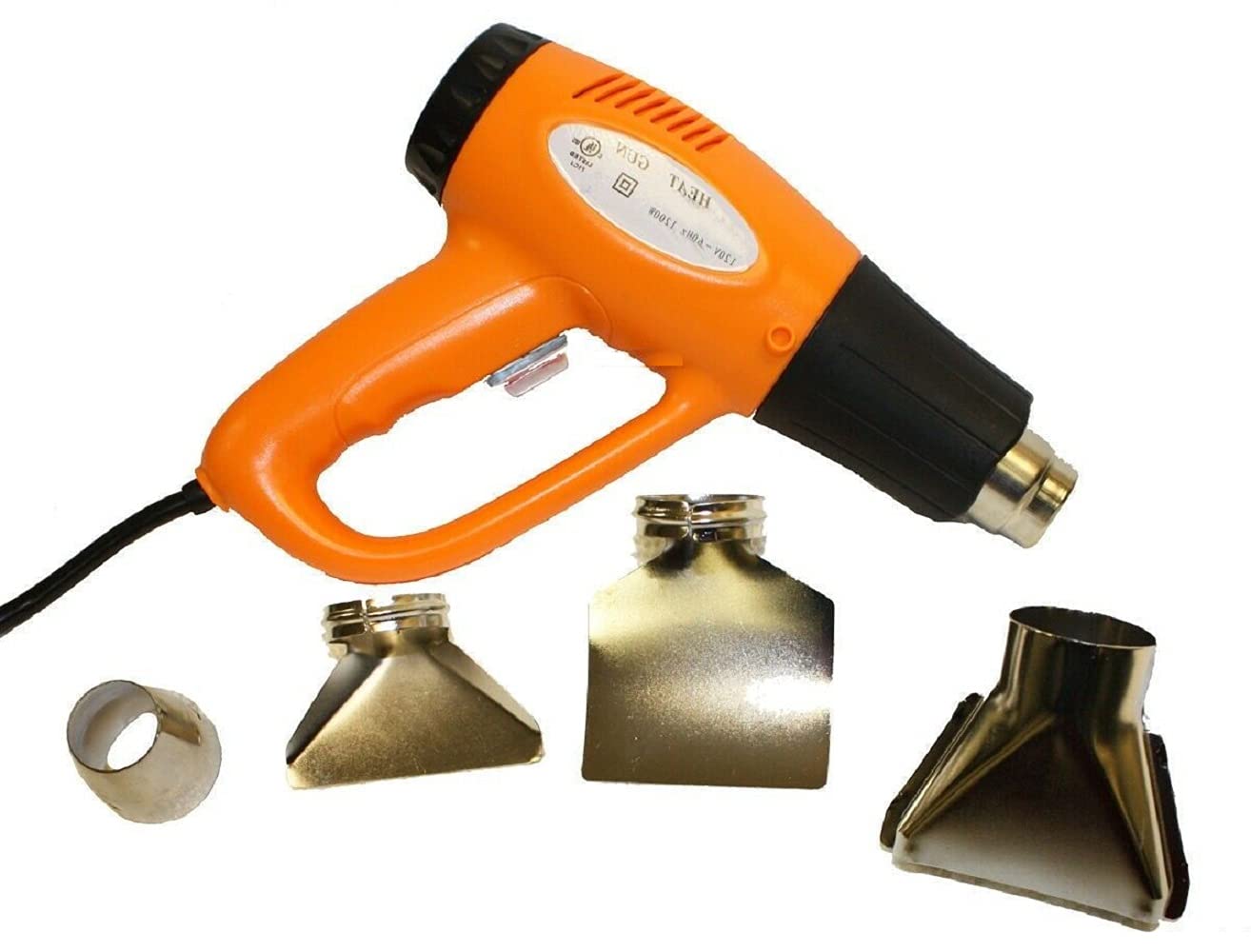 1200W Electric Heat Gun UL Listed 4 Heat Nozzles Decals Shrink Wrap Paint,Jikkolumlukka