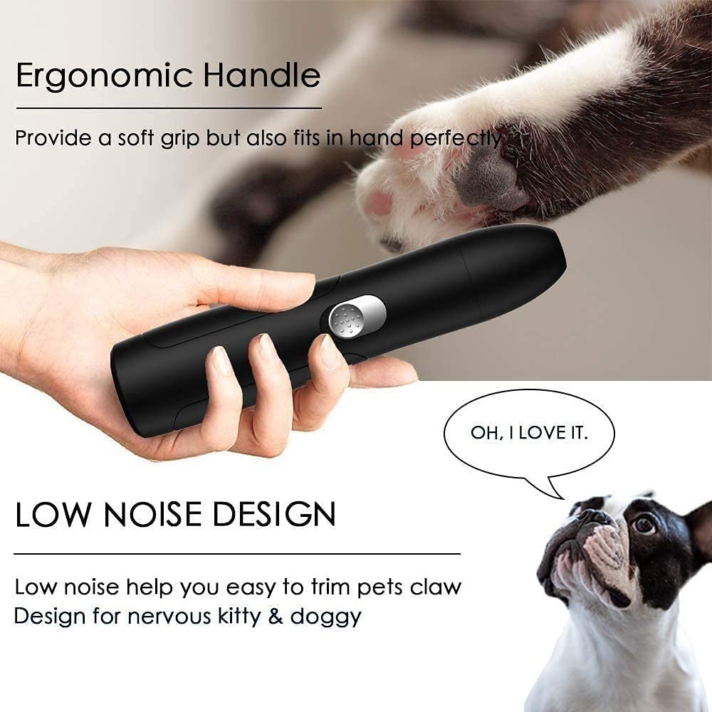 Molinillo de Clavo para Perros - Profesional Recargable eléctrico Recortador de Clavos para Mascotas Patas sin Dolor Grooming y alisado USB Recargable para pequeños Perros Grandes y Gatos