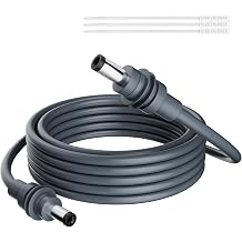 Starlink Mini DC Power Cable 10 Ft, 18AWG Replacement Extension DC5521 Male to Male Charging Power Cord, Tinned Copper, Waterproof, UV-Resistant, Nickel-Plated Connector for Outdoor Use-Gray+ Ties
