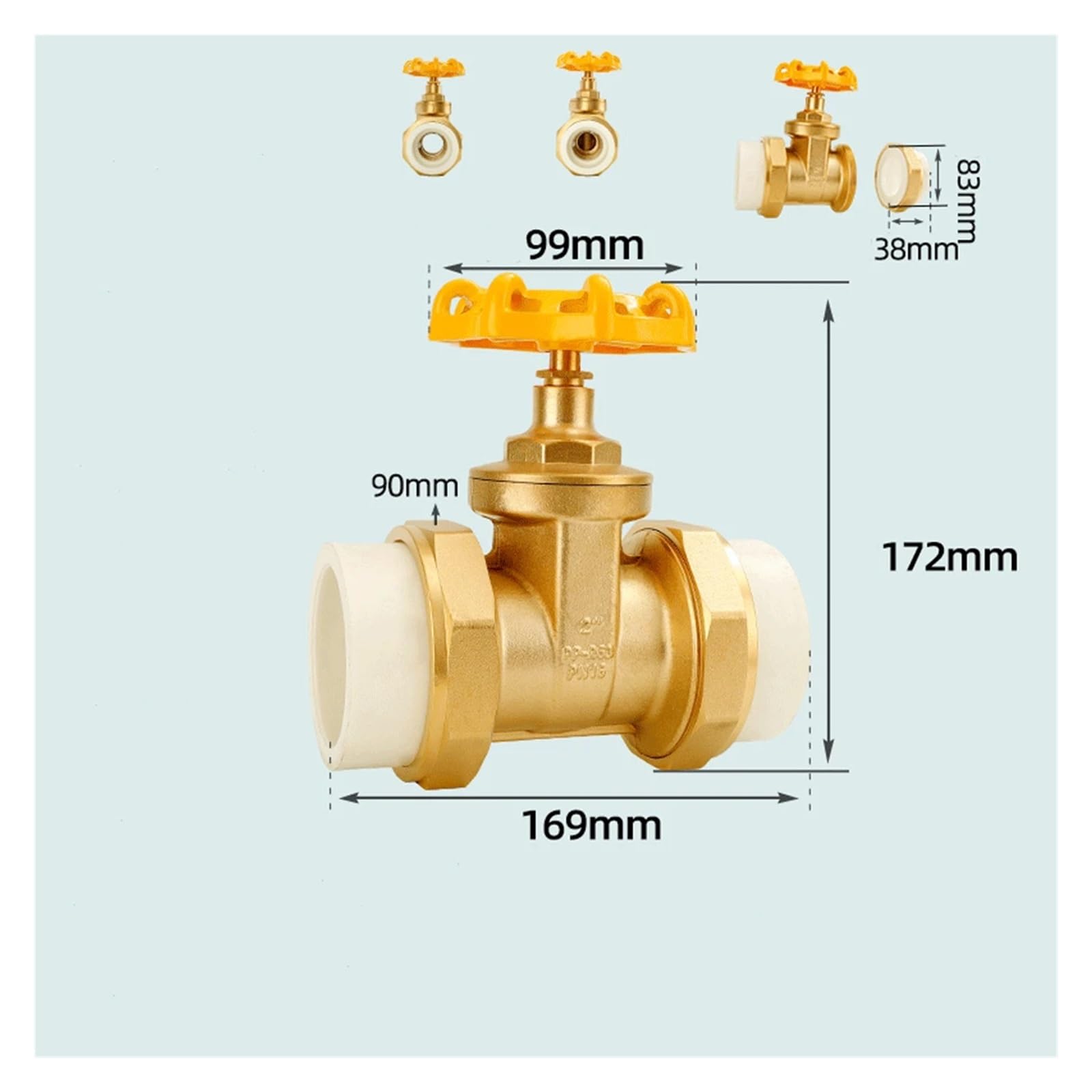 PPR Pipe PE Pipe Water Pipe Gate Valve Union Pipe Fitting Water Meter Tap Water Meter Tube Brass DN20 DN25 DN50 Connection Pipe(CV-02BSP 8MM)
