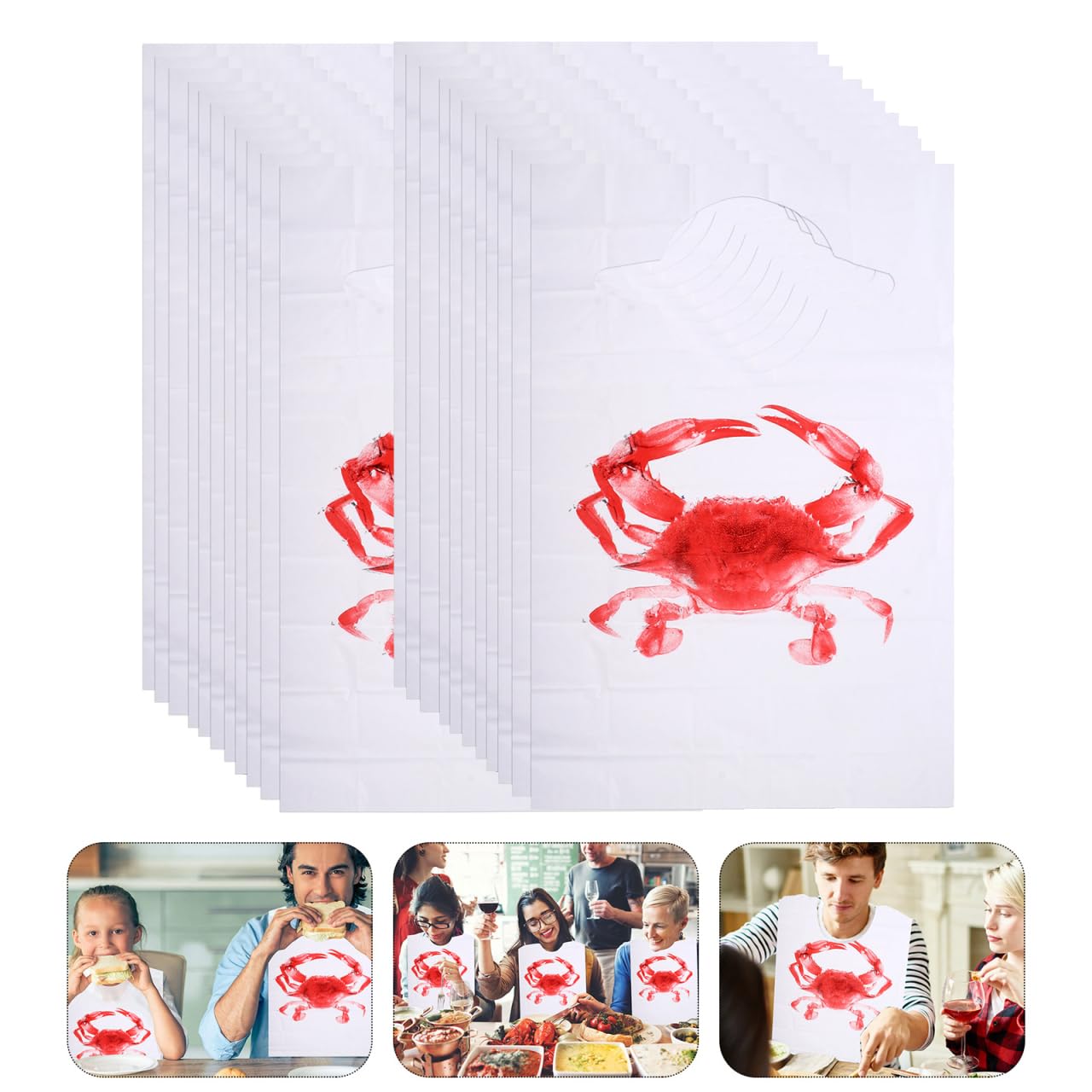 iplusmile 100 Pièces Tablier Jetable Bavoirs De Homard En Bavoirs Restaurant Drôle Bavoirs Crevettes Tablier Grillé Bavoirs Jetables