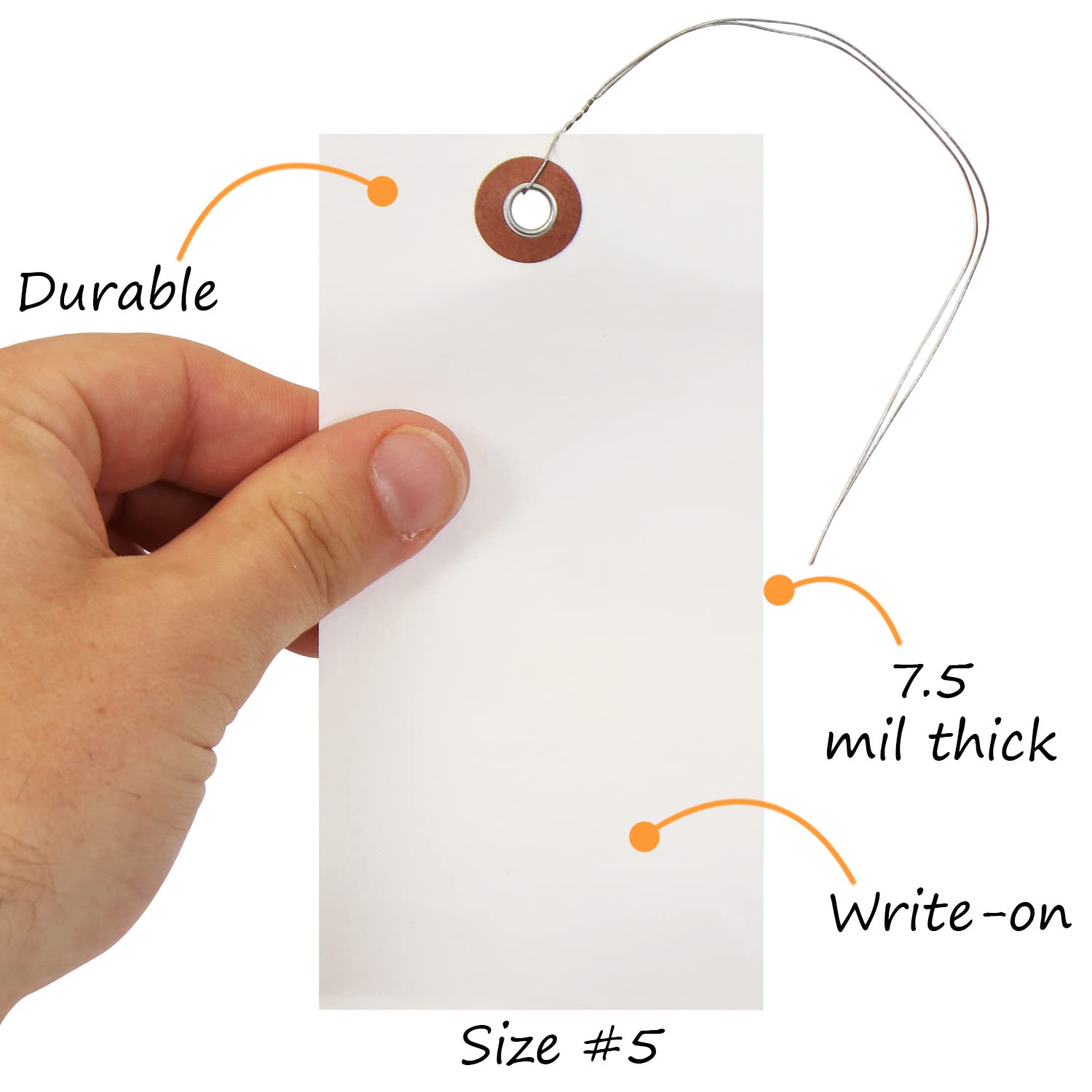 Red Plastic Tags SmartSign With Wires - 1000 Pack 6.25x3.125 Inch Tear ...