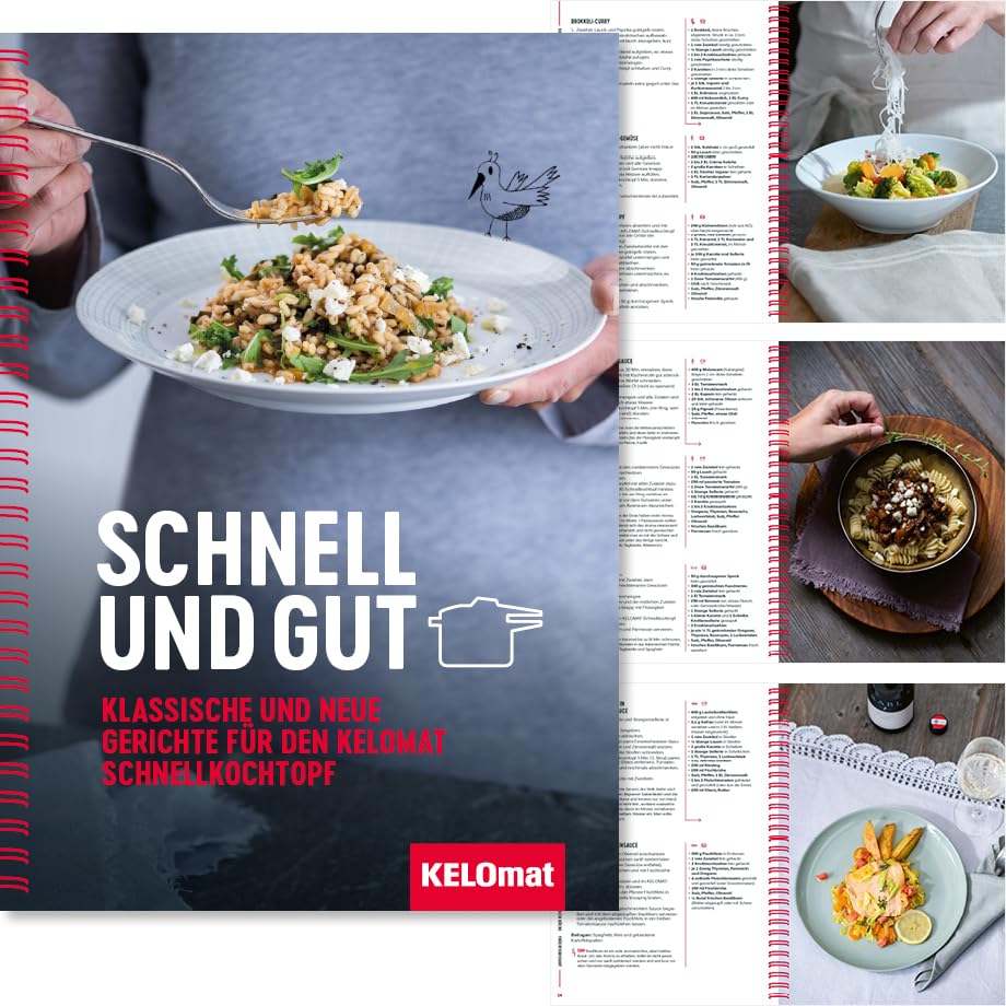 Kelomat 1960-370, Kochbuch, Rezepte für den Schnellkochtopf, Schnell und Gut, 92 Seiten, 82 Rezepte untergliedert in Suppenküche, Vegetarische Gerichte, Saucen, Fleischgerichte