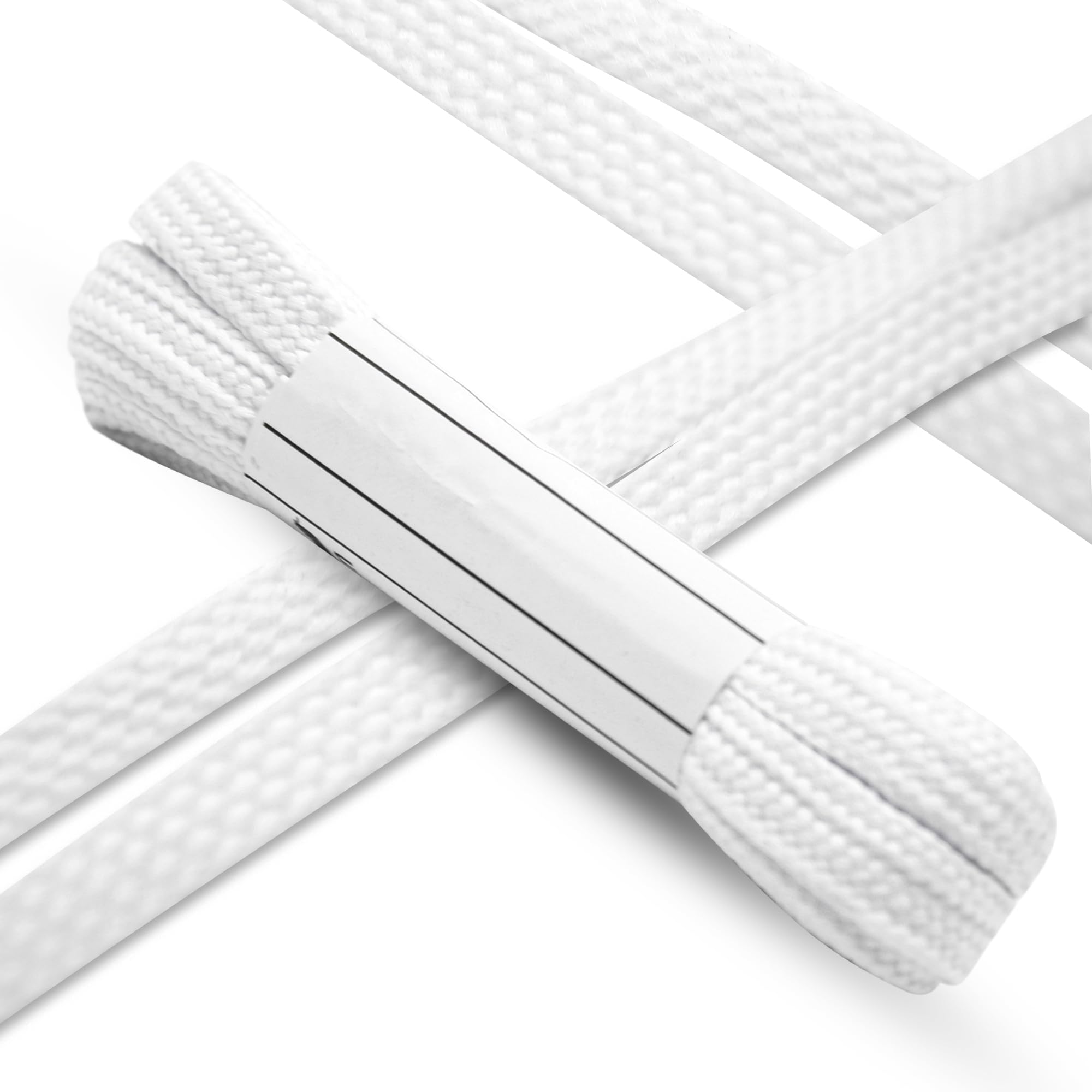 Image secondaire de Pack de 10 Lacets Plats Blancs pour Baskets et Bottes - 1000 x 5 mm