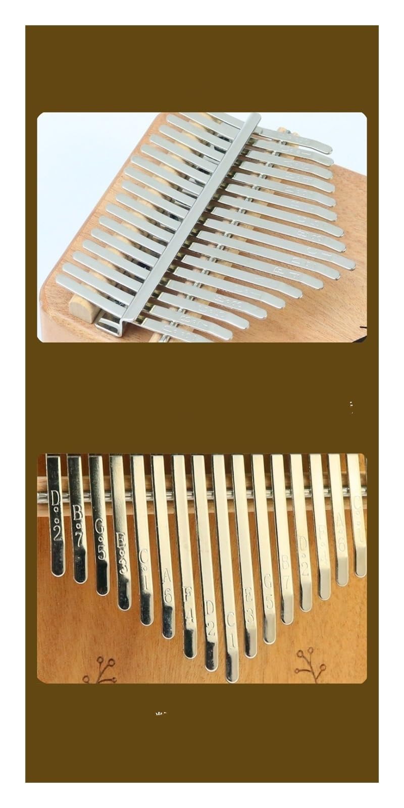 kalimba mini 21-tonowy instrument muzyczny z motywem mory w kolorze drewna dla początkujących kalimba