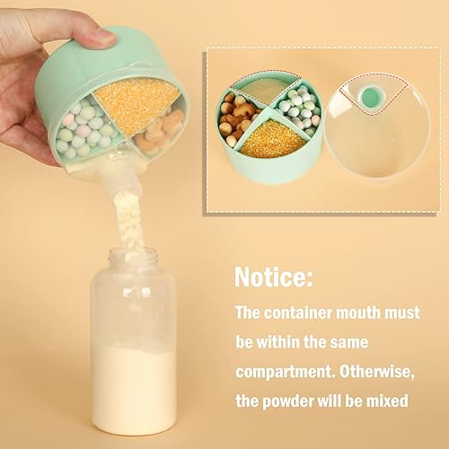 Miniatura 6 de Accmor Dispensador de fórmula de leche en polvo para bebés, dispensador de fórmula sobre la marcha, dispensador giratorio de fórmula de cuatro