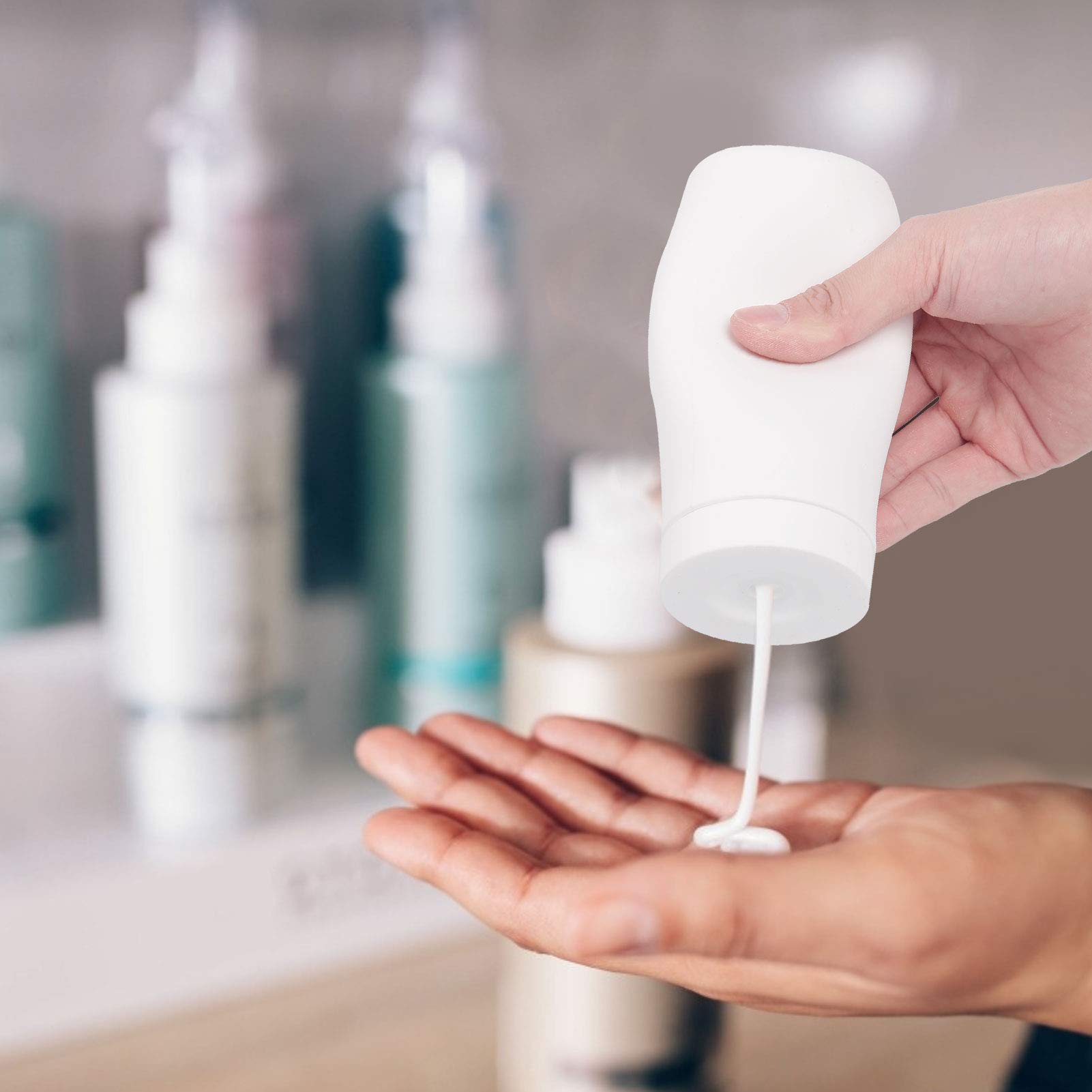 Dispensador Silicona 240ml Gris – Botella Recargable Para Jabón Líquido, Champú O Lavavajillas (14.2cm)