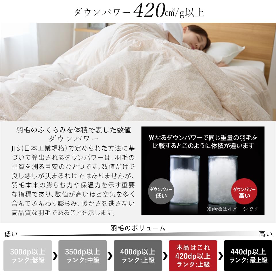 Amazon｜ふとんの江崎 ダウンケット マザーグース 羽毛 洗える 肌