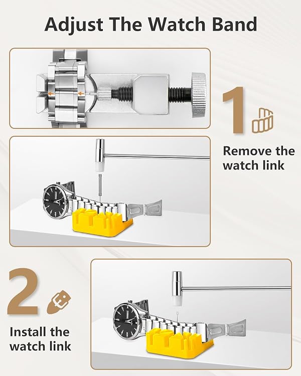 EasyTime Watch Repair Kit, Watch Link Removal Tool, Watch Band Adjustment, Including Watch Back Case Opener, Spring Bar, Operation Manual, Suitable for Battery Replacement and Strap disassemble by EasyTime - Used condition - Image 4
