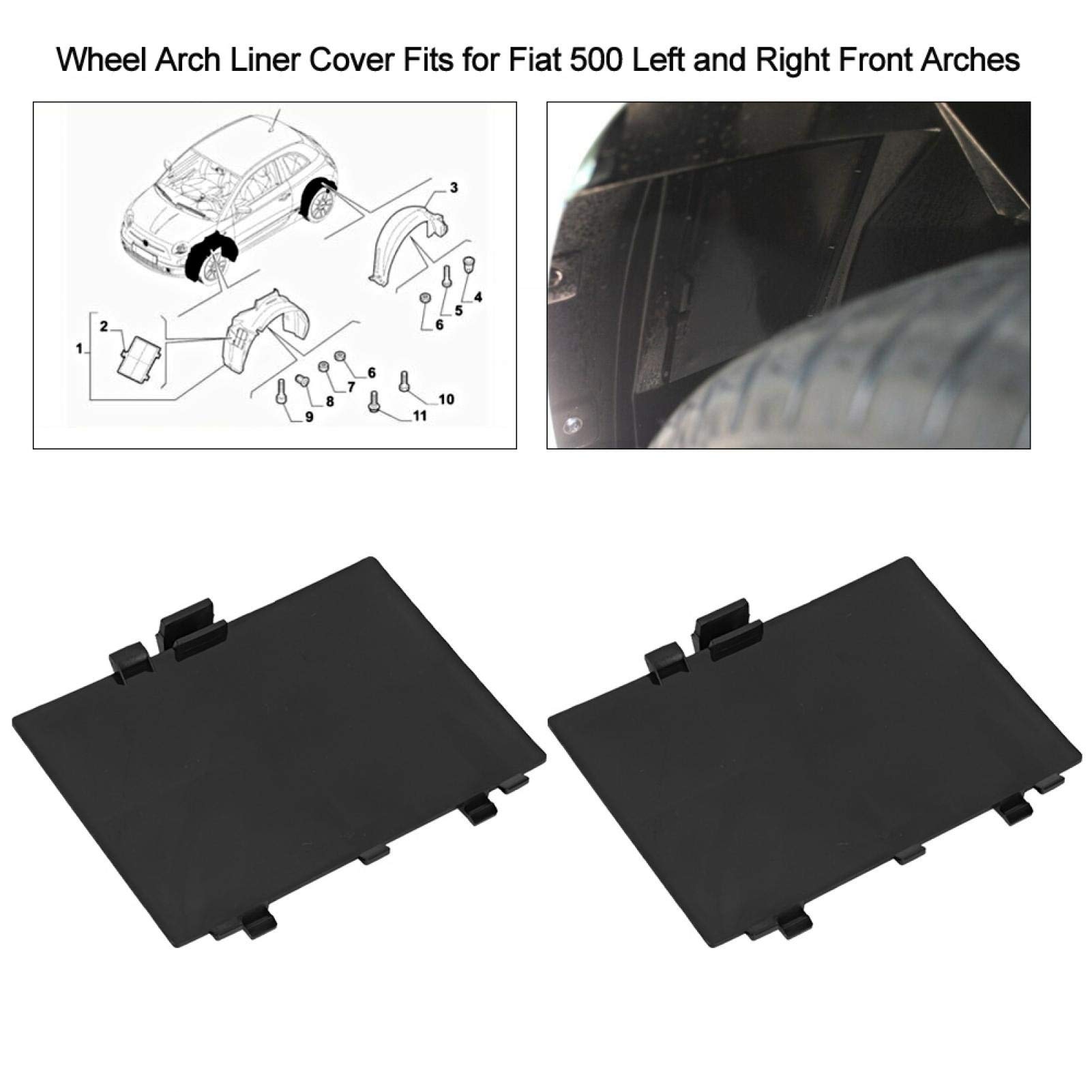 Fiat 500 Copertura Passaruota 71752114 Anteriore Sinistro Destro Pannello Auto