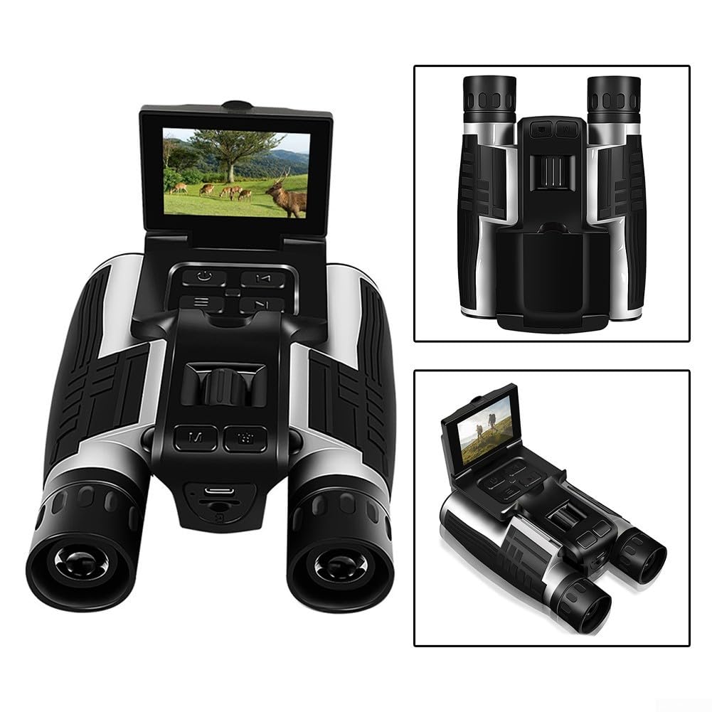 Binocolo digitale 12x32 con fotocamera 2.5K per bird watching, video registratore HD schermo LCD escursionismo viaggio