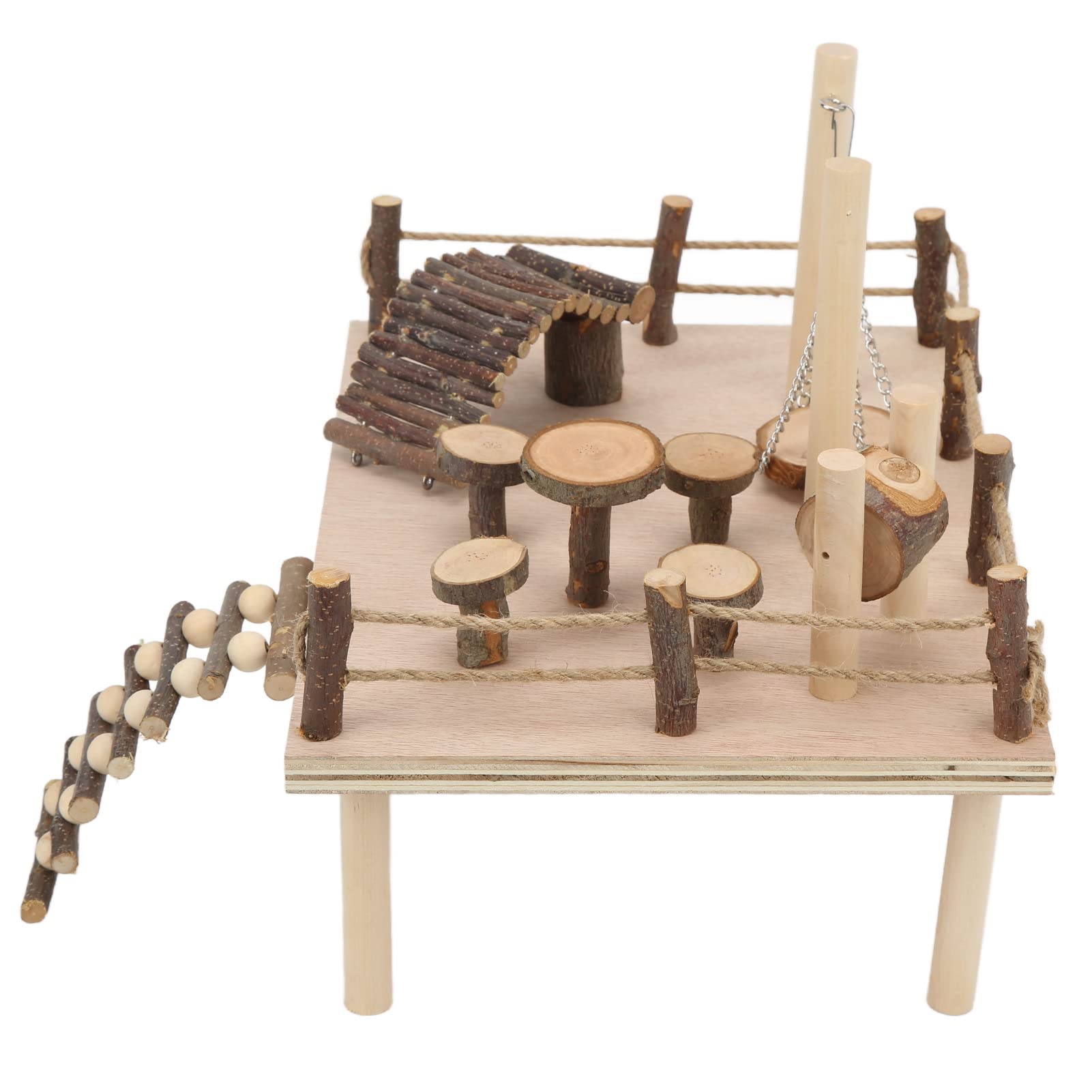 Piattaforma per criceti in legno per gabbia, gioco per criceti, giochi per arrampicata, piccoli animali domestici, set di attività per piccoli animali domestici, ideale per criceti, gerbilli e altri