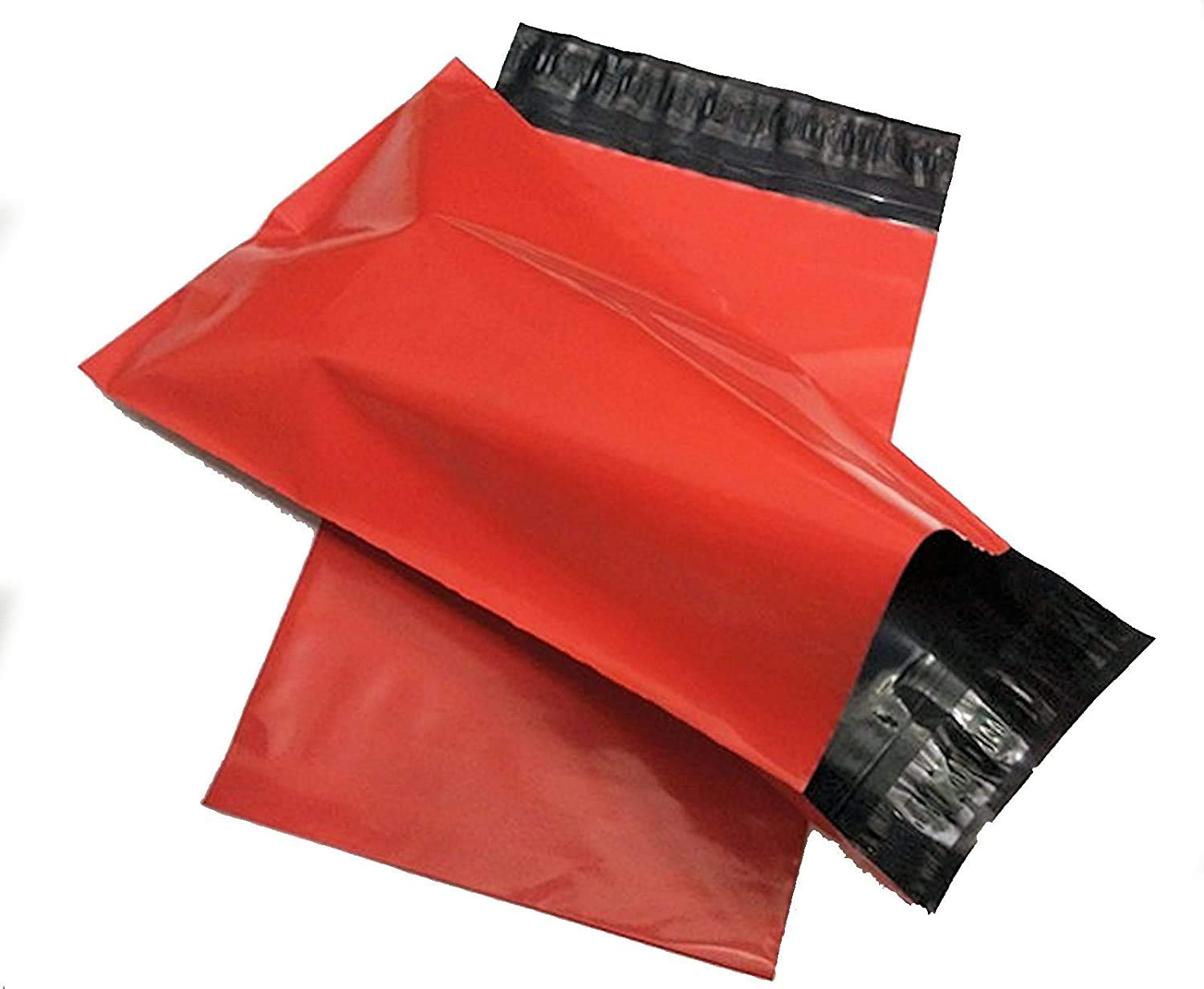 REALPACK® 500 x Red Plastic Poly Mailing Bags Envelopes Size 10" x 14" 250mm x 350mm+(40mm Lip) DVD