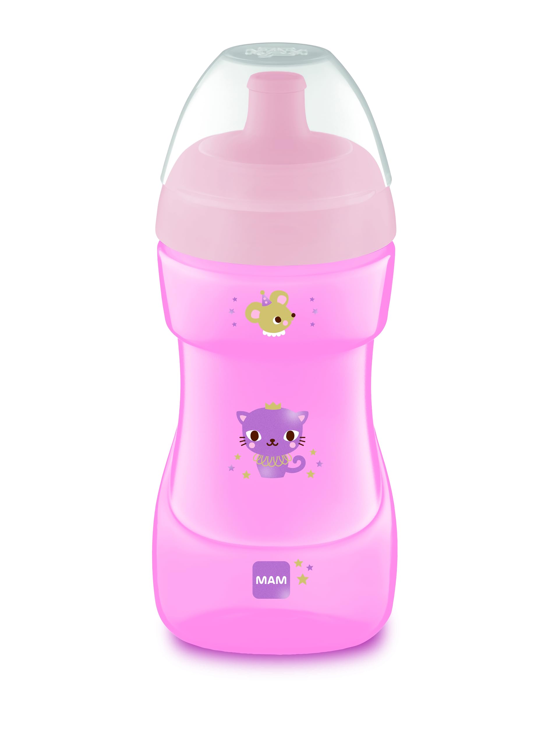 MAM Sports Cup D112 Silikon Lernbecher, auslaufsicher, für Babys ab 12+ Monaten, Rosa
