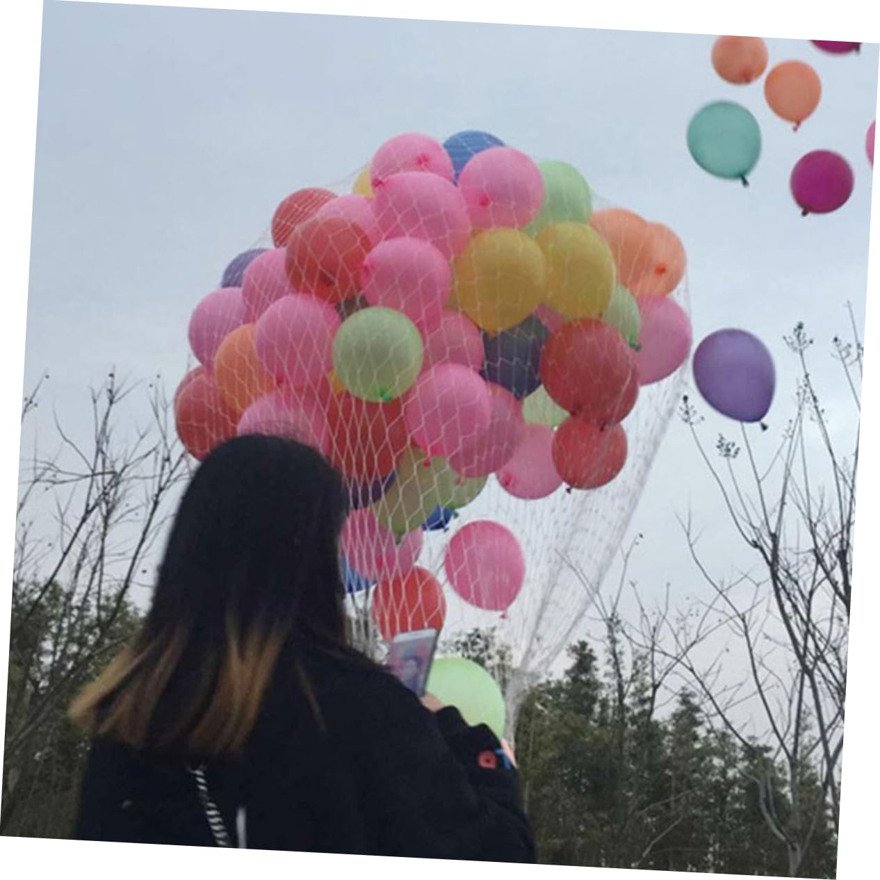 Wiederverwendbares Ballonaufstiegsnetz aus Kunststoff für Partys | Weißes Netzgewebe, Hält bis 1000 Ballons, Geeignet für Hochzeiten und Feierveranstaltungen