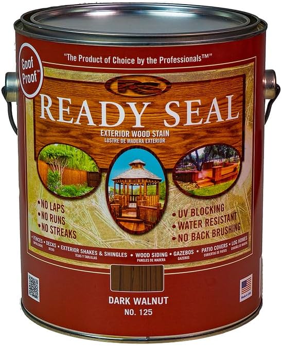 4-Pack of 1 gal Ready Seal 125 Dark Walnut Ready Seal Exterior Stain & Sealer for Wood