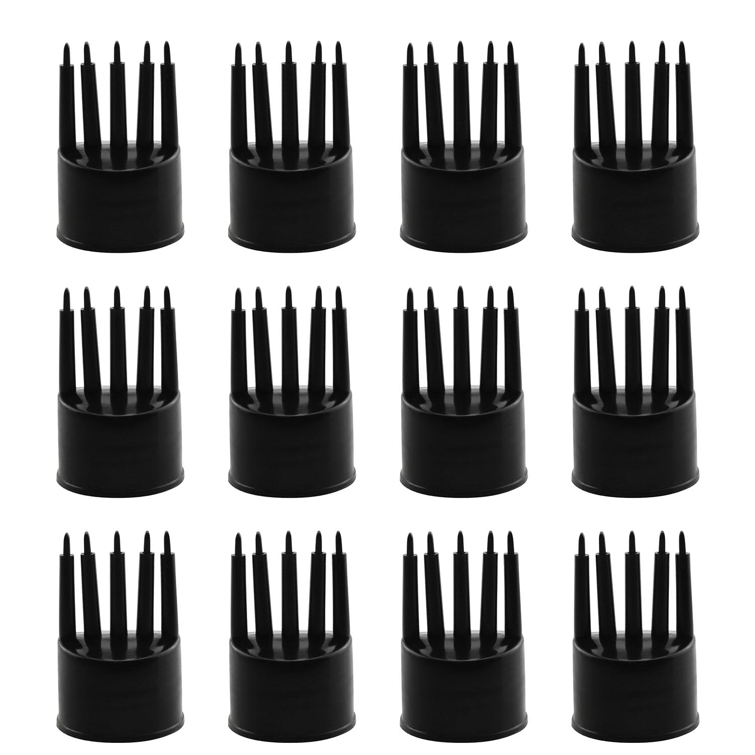JCBIZ 12PCS Plastic Brush Head Cap Flip Top Dispenser Black Spiral Comb Reusable For Shampoo Lotion Body Lotion Grease Squeeze Bottle-image-8