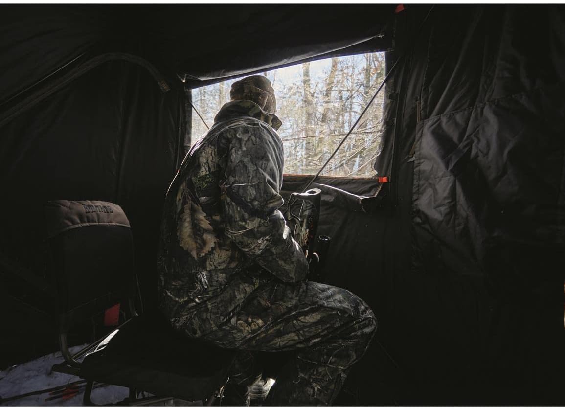 Guide Gear Field General 4-Star Hunting Ground Blind with Snow Support Pole, 1 Man Person Tent, Turkey, Duck, Deer Hunting Gear Equipment Accessories, Mossy Oak Break-Up Country : Sports & Outdoors