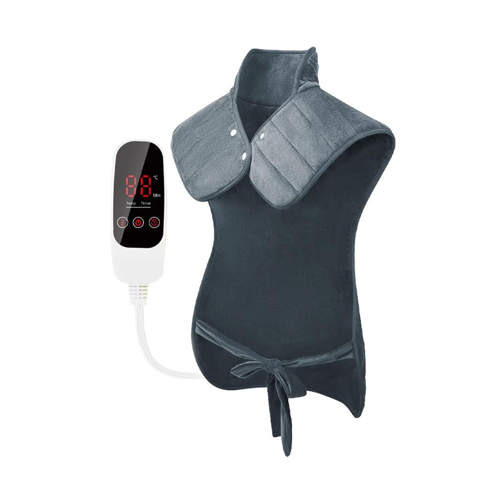 Cuscinetto Riscaldante per Schiena, Collo e Spalle, Termoforo, 6 Impostazioni di Calore, 4 Timer, Spegnimento Automatico, Regali per Donne, Uomini, Mamma, papà(Blue)