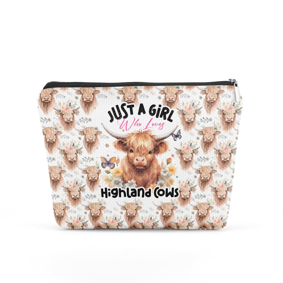 TBTCow Gifts Funny Makeup Bag Cow Stuff Farm Animals Western Cow Cosmetic Bag for Women Country Girl Cow Lovers Daughter Country Stuff Western Gifts Floral Travel Organizer Graduation Birthday Gifts