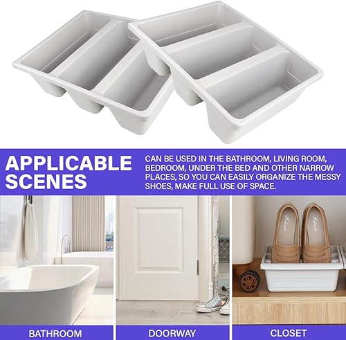 Miniatura 4 de Bandeja de almacenamiento para zapatos, caja de plástico para zapatos, organizador de zapatos multifuncional, bandeja de almacenamiento vertical