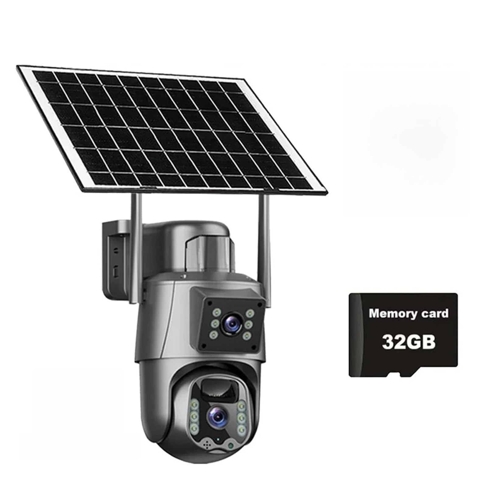 JVDDI 8MP Dual Lens 4G Camera Solar PIR Human Detection Night Vision Waterproof Security Video WIFI IP Camara 8MP Battery CCTV Monitor(4G Camera 32GB Card)