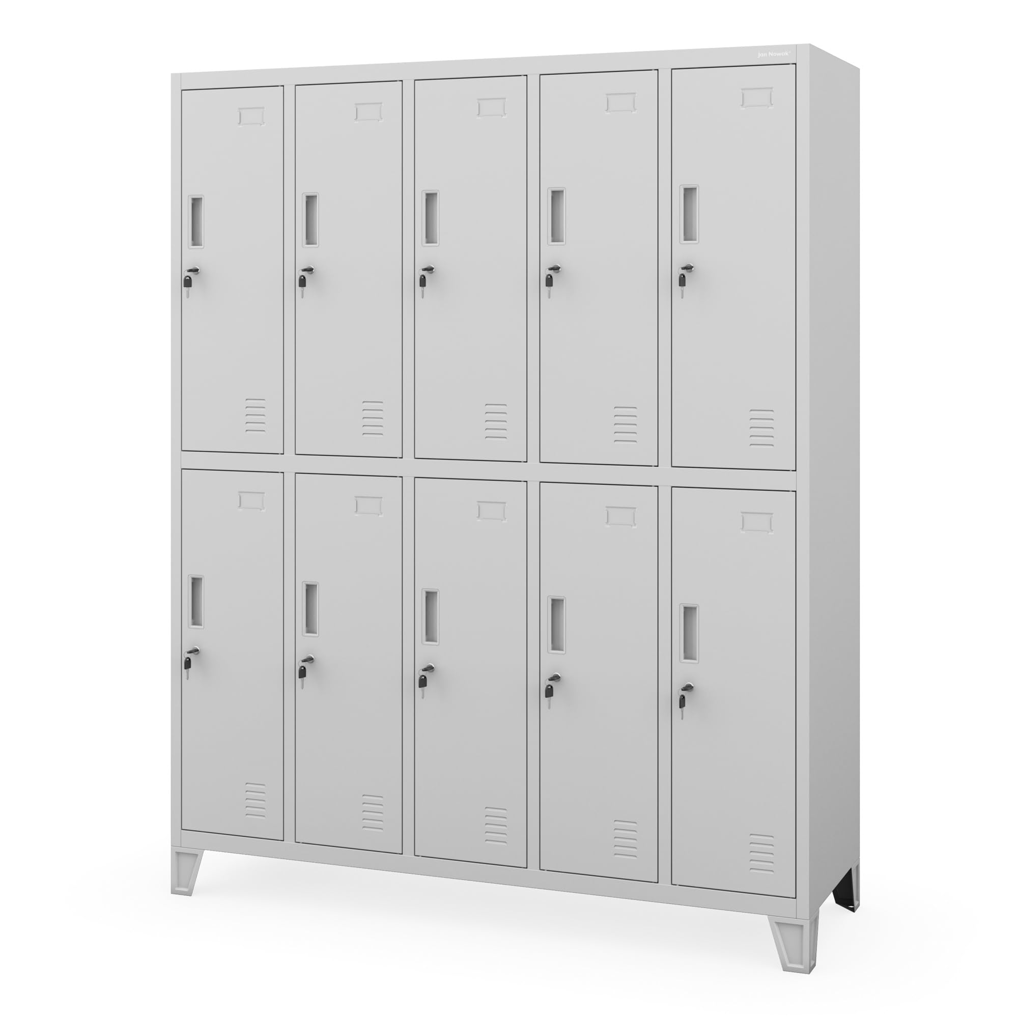 Jan Nowak Umkleideschrank Spindschrank Metall, 10 Fächer, abschließbar