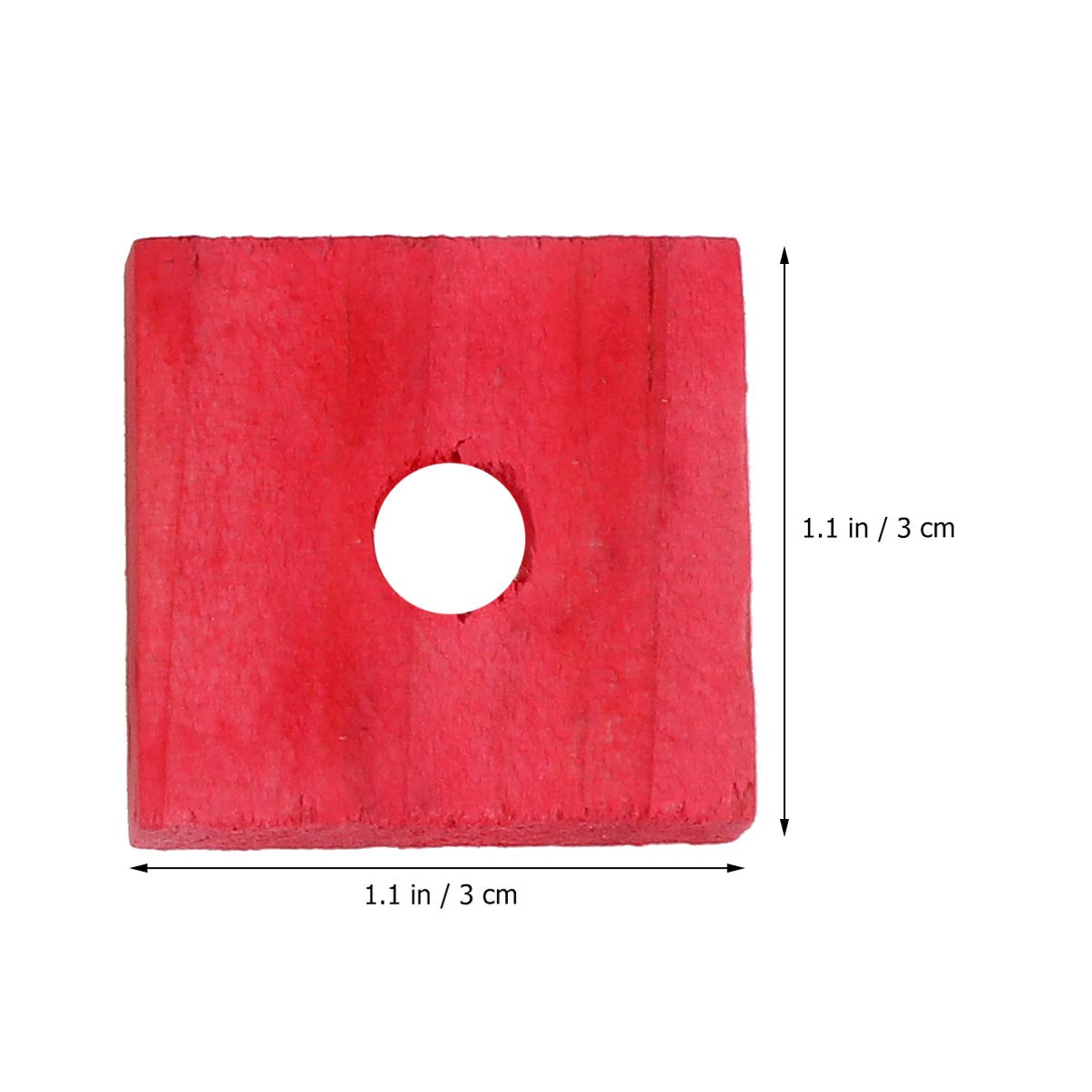 POPETPOP 50 Pieces Wooden Blocks Chewing Toy Bite Toy Bird for Bird Parrot DIYPlaying Toy Cage Accessory (Mixed Color)