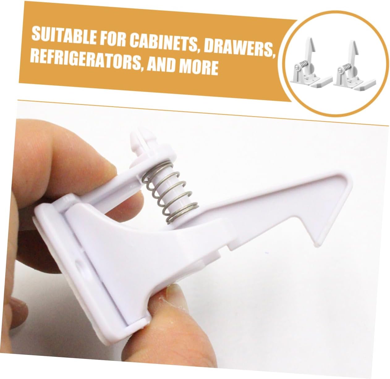 16pcs Boy Girl Spring Locks Childproof Cabinet Locks Safety for Doors Drawers Easy Install Material