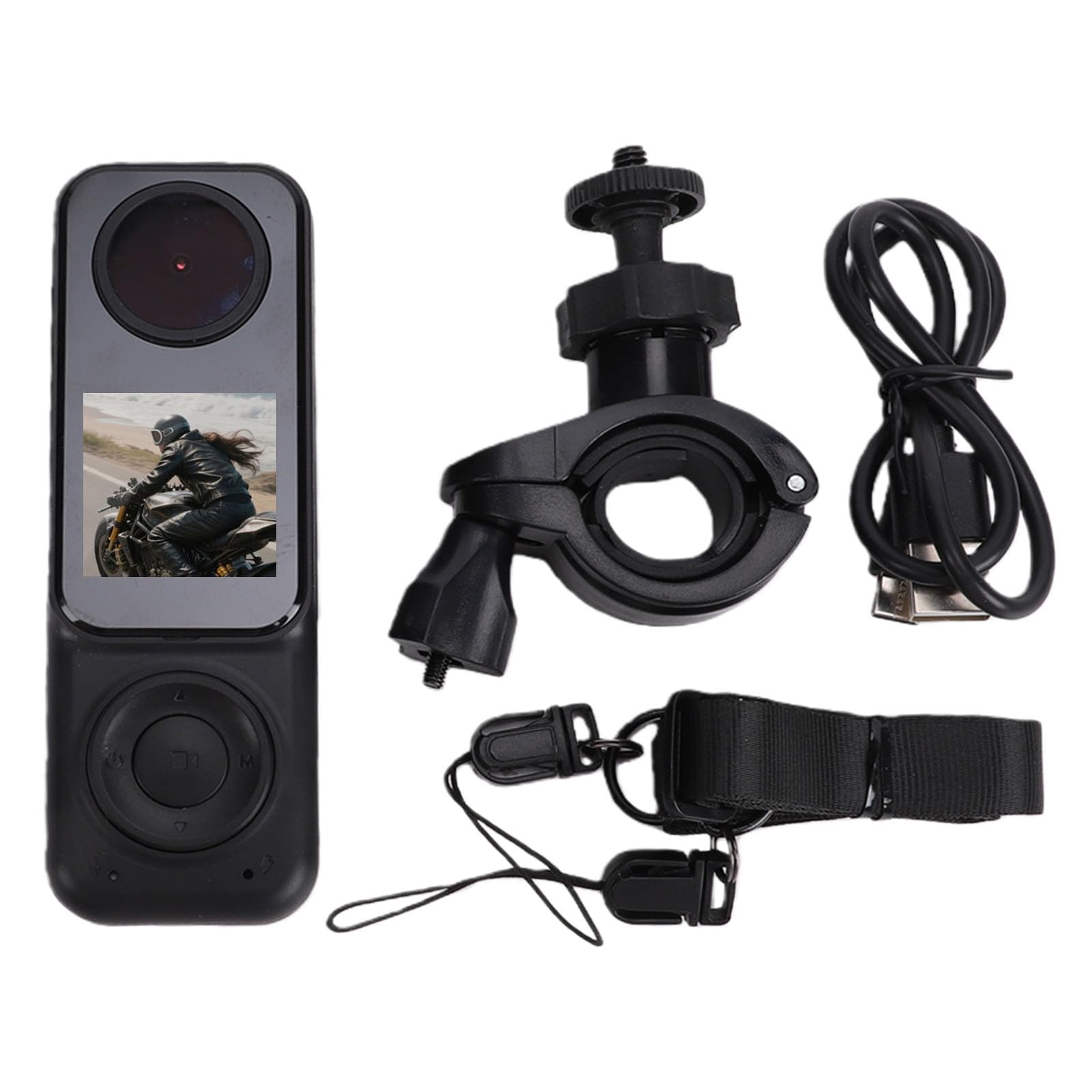 Jectse Action Camera 4K, Videoregistratore Sportivo Wi-Fi Grandangolare a Doppio Obiettivo da 130° con App per Vlogging in Bicicletta