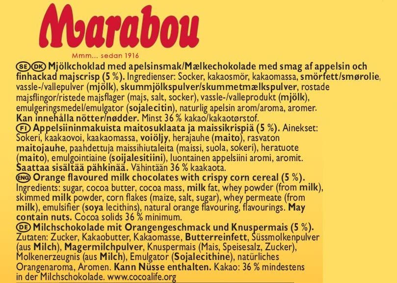 Marabou Noblesse Orange– zarte Marabou Schokolade trifft auf Knuspermais – Perfekt auch zum Dekorieren von Kuchen und… – Bild 6