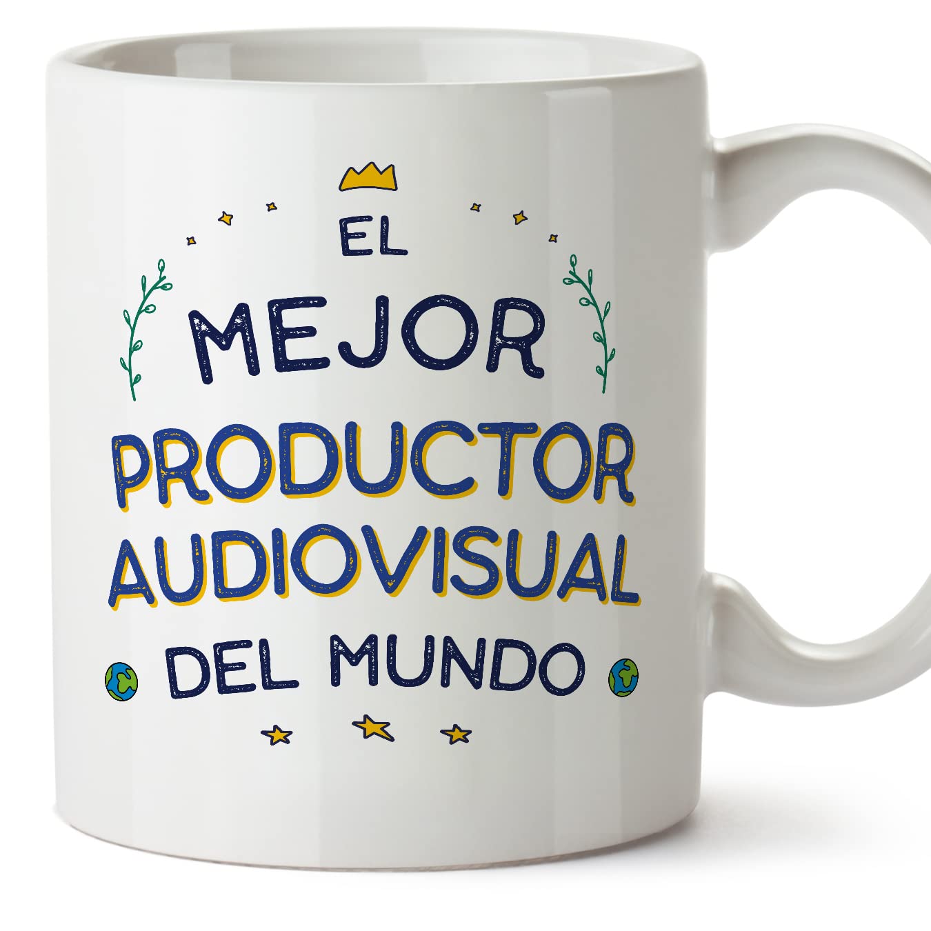 MUGFFINS Audiovisual Producer Man Mug - in Spanish - Mejor del Mundo - Funny Gift for Colleagues - Ceramic 11oz Mug