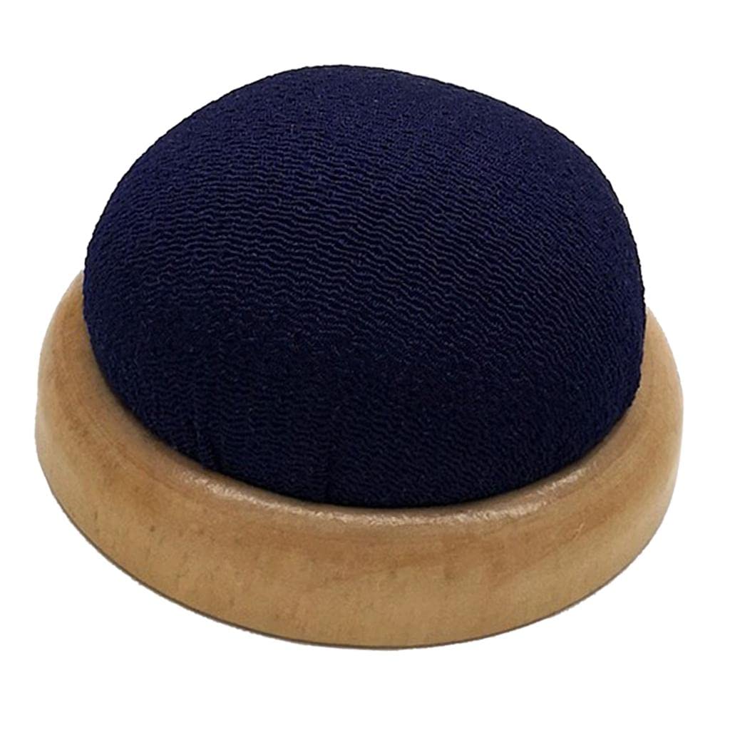 MYADDICTION Needle/Pin Cushion Needle Insertion with Wooden Base Sewing Tool Navy Blue Crafts | Sewing | Marking Tools | Pincushions